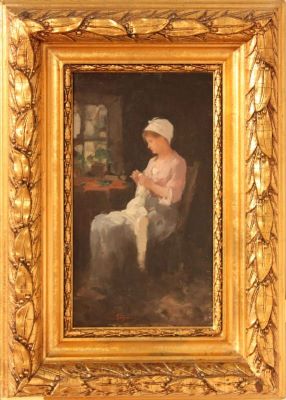 Pictură de șevalet - Grigorescu, Nicolae; Cu acul