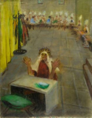 pictură de șevalet - Eleutheriade, Micaela; Salon de coafură