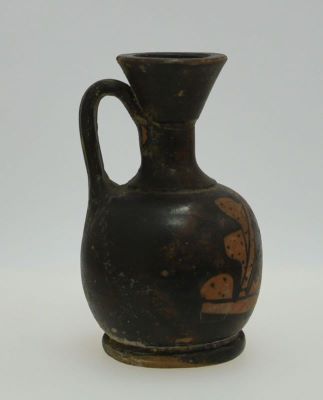 Vase cu figuri roșii; Lekythos aryballiskos