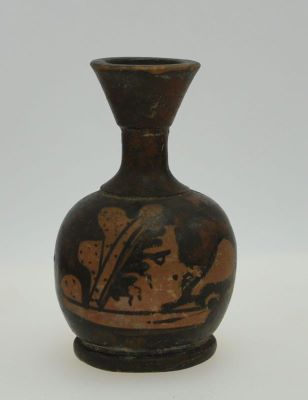 Vase cu figuri roșii; Lekythos aryballiskos