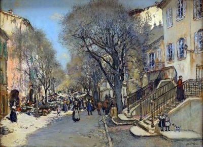 Pictură de șevalet - Raffaëlli, Jean-François; Târgul din Antibes