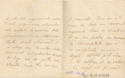 Documentul a fost redactat de Vasile Pogor; Scrisoare Vasile Pogor către Ioan M. Melik