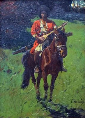 Pictură de șevalet - Roubaud, Franz Alexeïewitch (Франц Алексеевич Рубо); Cazac călare