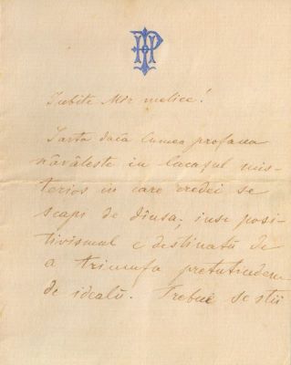 Documentul a fost redactat de Vasile Pogor; Scrisoare Vasile Pogor către Ioan M. Melik