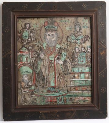 Icoană pe sticlă; Sfântul Nicolae