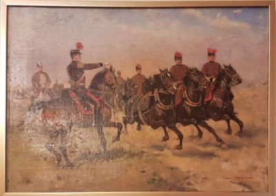 Pictură de șevalet - Ajdukiewicz, Tadeusz; Coloană de artilerie