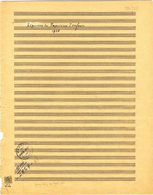 Manuscris muzical autograf, schițe - George Enescu; „Esquisses des Impressions d'enfance” (Schițe la Impresii din copilărie)