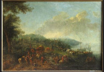 Pictură de șevalet - anonim (în Reg. Inv.: Brand, Christian Hülfgott); Peisaj la malul unui râu (în Reg. Inv.: Peisaj la malul mării)