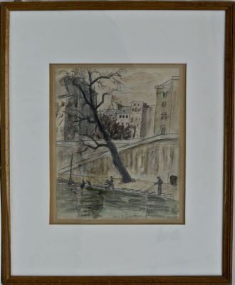 Grafică - Pallady, Theodor; Pe malul Senei