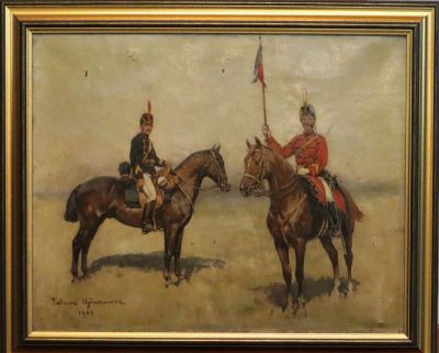 Pictură de șevalet - Ajdukiewicz, Tadeusz; Doi soldați roșiori