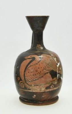Vase cu figuri roșii; Lekythos aryballiskos