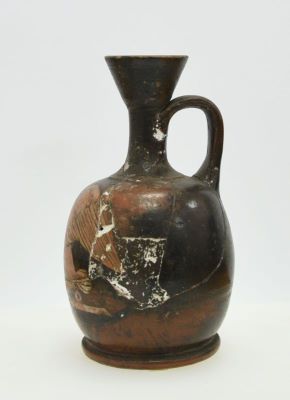 Vase cu figuri roșii; Lekythos aryballiskos