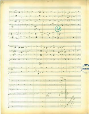 Manuscris muzical complet, partitură generală - George Enescu; „Quintette pour Piano, 2 Violons, Alto et Violoncelle” (Cvintetul pentru pian, 2 viori, violă și violoncel în re major)