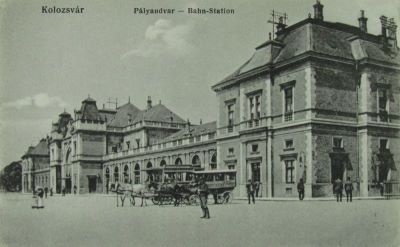Carte poștală documentară - Schuster Emil; Cluj. Gara