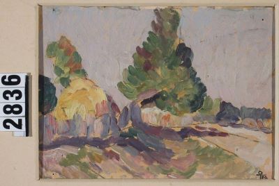 Pictură de șevalet - Theodorescu-Sion, Ion; Peisaj cu căpițe