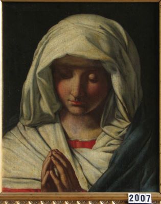 Pictură de șevalet - anonim (în Reg. Inv.: Battista, Giovanni zis Il Sassoferato); Madona orantă