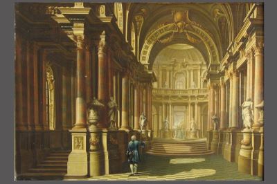 Pictură de șevalet - Zimmermann. J. H. F.; Interiorul unui templu