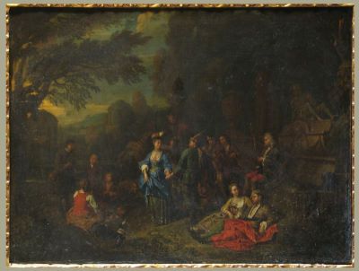 Pictură de șevalet - Pangel, Nikolaus; Muzică și dans (pandant: Sosirea vânătorilor)