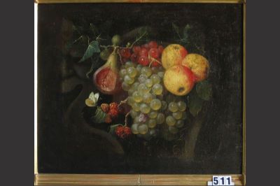 Pictură de șevalet - Van Son, Jan Frans (în Reg. Inv.: Genul lui De Heem, Jan Davidsz.); Fructe cu pară tăiată (pandant: Fructe cu pepene rupt)