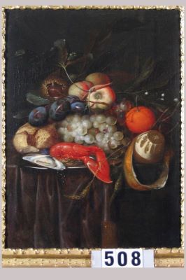 Pictură de șevalet - Gillemans cel Bătrân, Jan Pauwel (în Reg. Inv. Gillemans, Jan Pauwel I); Fructe cu raci și stridii