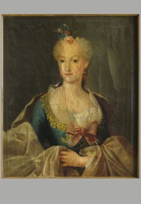 Pictură de șevalet - anonim (în Reg. Inv.: anonim german); Doamnă în haină rococo