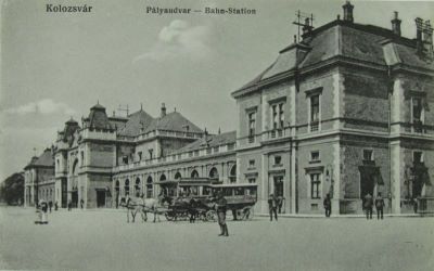 Carte poștală documentară - Schuster Emil; Cluj. Gara