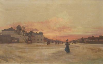 pictură de șevalet - Paraschivescu, Juan Alpar; Piața Romană