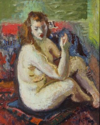 pictură de șevalet - Iser, Iosif; Nud șezând
