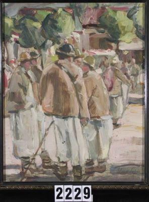 pictură de șevalet - Popea, Elena; Grup de țărani