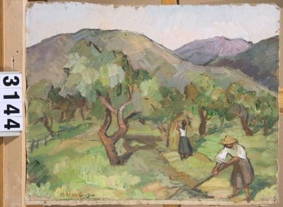 Pictură de șevalet - Gropa-Sion, Maria; La cosit