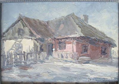 Pictură de șevalet - Ionescu, Gheorghe Doru; Casă la țară