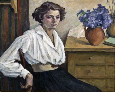Pictură de șevalet - Ressu, Camil; Fată cu bluza albă