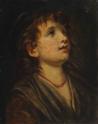 Pictură de șevalet - Greuze, Jean Baptiste (școala); Copilul cu fluturele