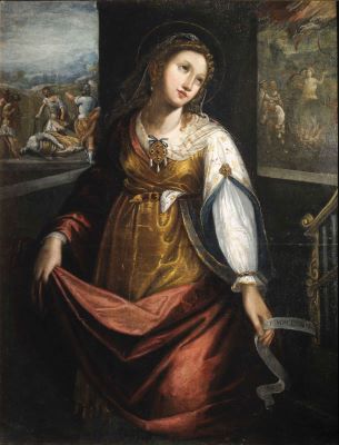Pictură de șevalet - anonim; Sfânta Cecilia