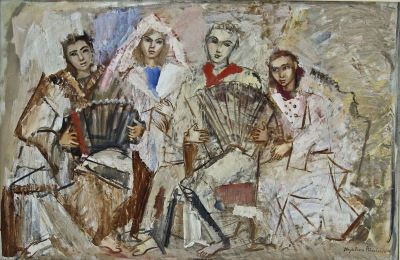 Pictură de șevalet - Rădulescu, Magdalena; Grup de muzicanți