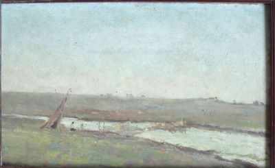 Pictură de șevalet - Mihăilescu, Dimitrie; Râu (Neajlov)