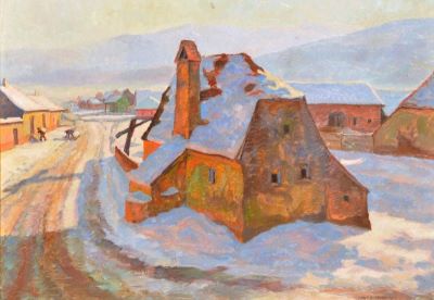 pictură de șevalet - Hermann, Hans; Peisaj de iarnă