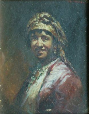 Pictură de șevalet - Aman, Theodor; Cap de țigancă