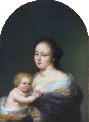 Pictură de șevalet - anonim olandez; Mamă și copil