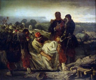 Pictură de șevalet - Yvon, Frédéric Adolphe; Înmormântarea unui zuav