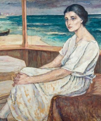 Pictură de șevalet - Bunescu, Marius; Pe terasă la mare
