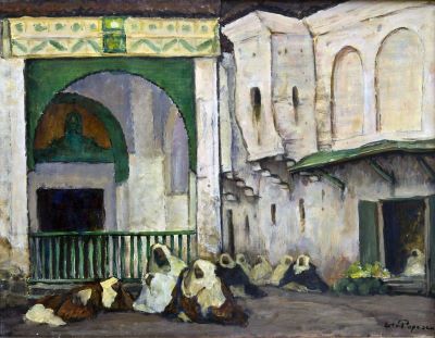 Pictură de șevalet - Popescu, Ștefan; Stradă din Maroc