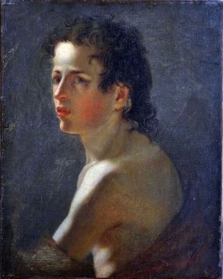 Pictură de șevalet - anonim; Portret de bărbat / studiu de atelier