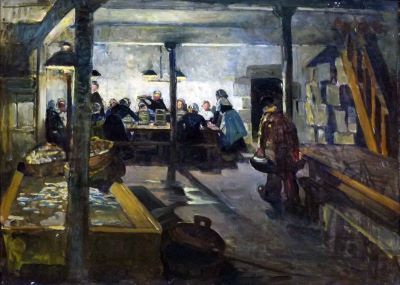 Pictură de șevalet - Simon, Lucien; Fabrica de conserve