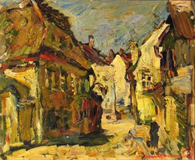 pictură de șevalet - Schweitzer-Cumpăna, Rudolf; Stradă din Sibiu