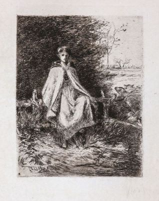 Gravură de interpretare - Aman, Theodor; Ciobăniță