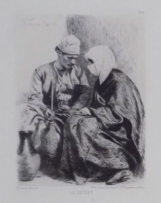Gravură - Aman, Theodor; Le secret
