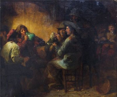 pictură de șevalet - Duxa, Carl; Interior de cârciumă
