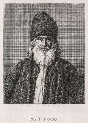 Gravură - Aman, Theodor; Moș Neagu