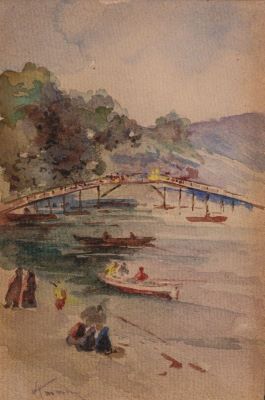 Acuarelă - Aman, Theodor; Peisaj oriental